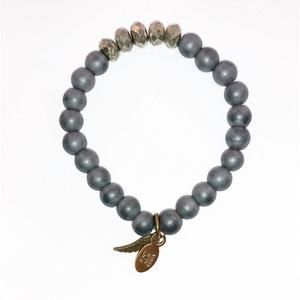 NEW OMI women's hematite pyrite bracelet in grey